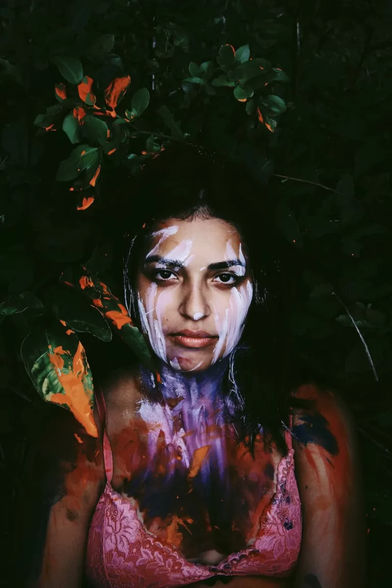 woman with paint on her body