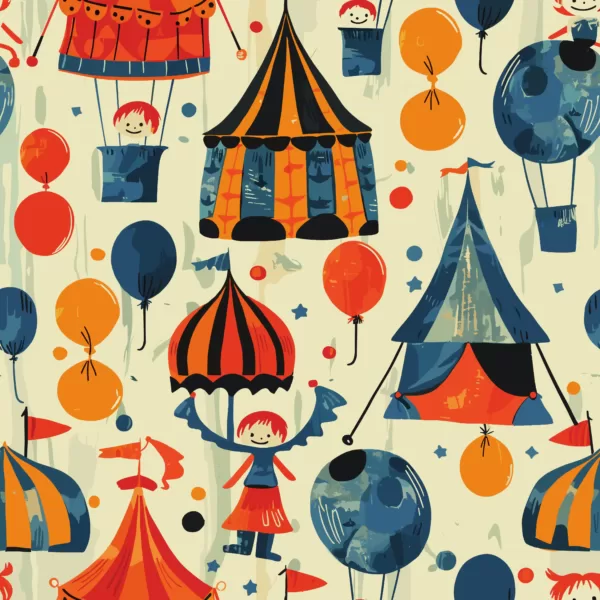 Motif Fantaisiste – Cirque Vintage Attrayant